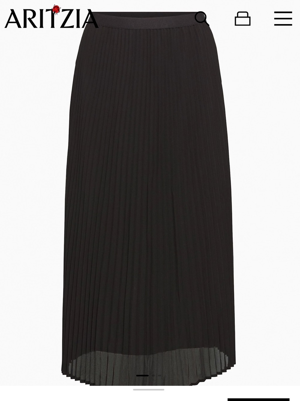 Aritzia Babaton Black Jude Pleated Midi Skirt